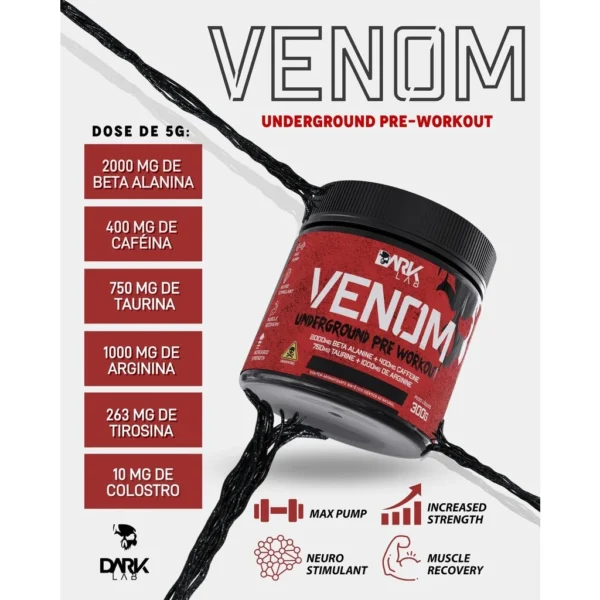 Pré-Treino Venom 300g Underground – Dark Lab - Imagem 6