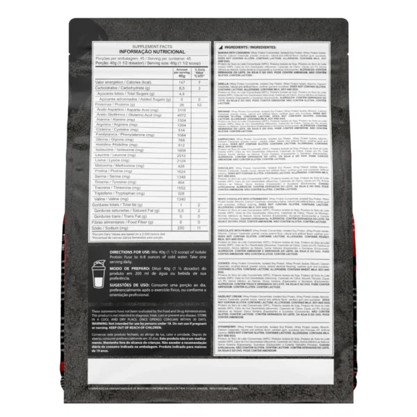 Whey Protein Fuse 1,8kg Isolado Dark Lab - Imagem 2