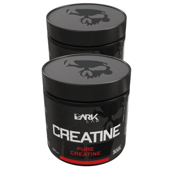 2x creatina 100% pura 300g laboratório escuro