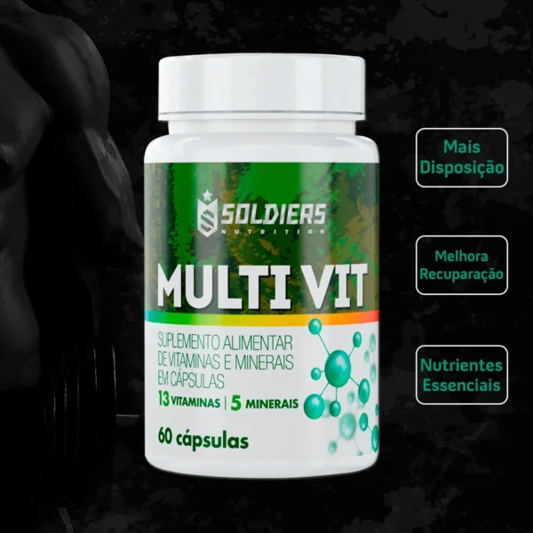 Multivitamínico 60 Cápsulas - 5 Minerais-13 Vitaminas-Soldiers Nutrition - Imagem 2