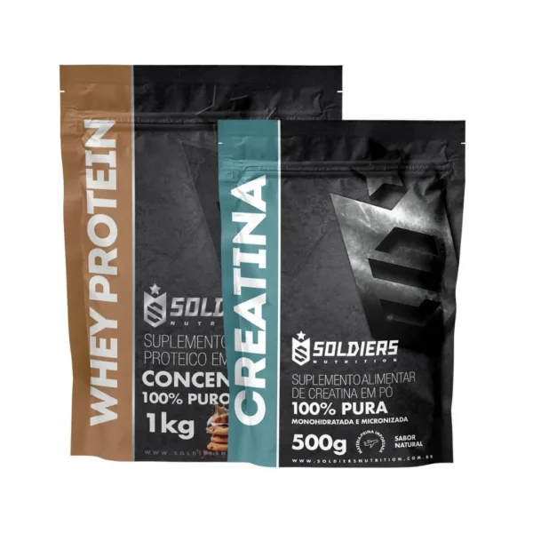 Kit: Whey Protein Concentrado 1Kg + Creatina Monohidratada 500g - 100% Importado-Soldiers Nutrition - Imagem 6