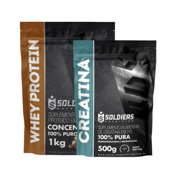 Kit: Whey Protein Concentrado 1Kg + Creatina Monohidratada 500g - 100% Importado-Soldiers Nutrition - Imagem 7