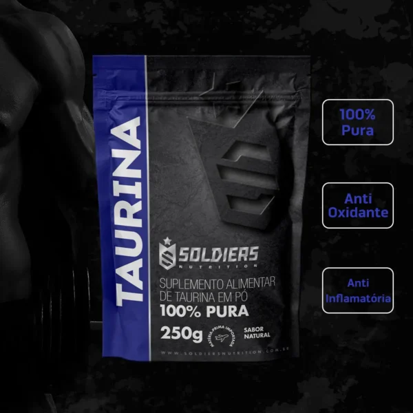 L-Taurina 250g-Pura 100% Importada-Soldiers Nutrition - Imagem 2