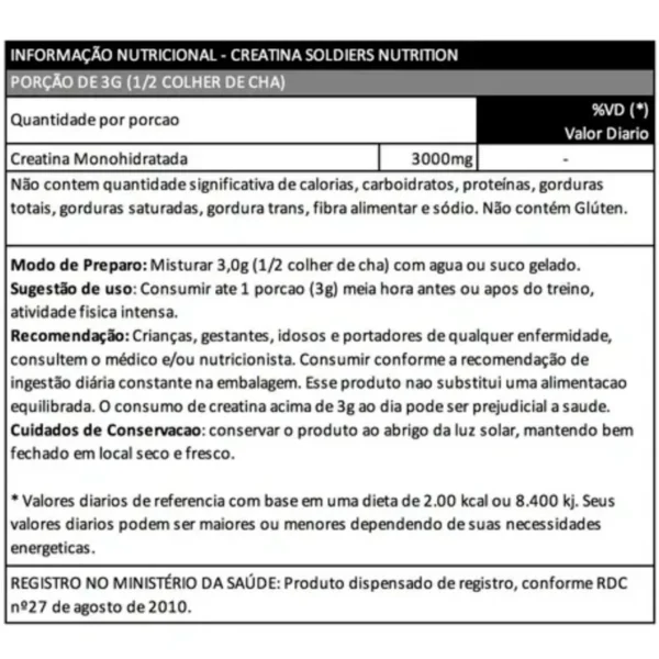 Kit: Whey Protein Concentrado 1Kg + Creatina Monohidratada 500g - 100% Importado-Soldiers Nutrition - Imagem 4