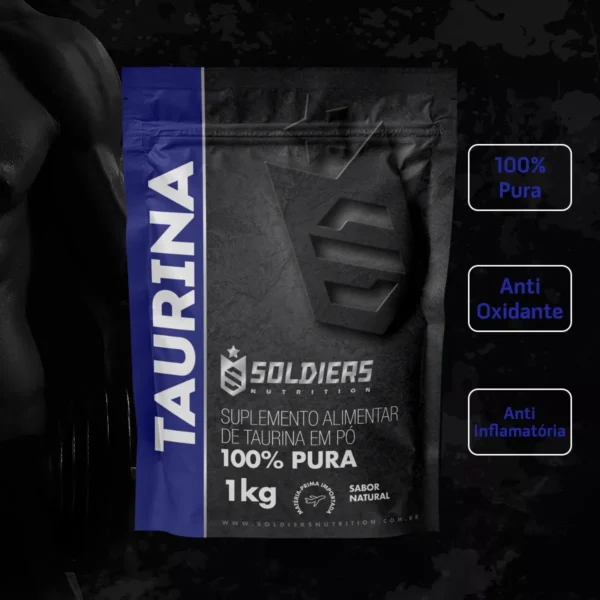 L-Taurina 1Kg-Pura 100% Importada-Soldiers Nutrition - Imagem 2