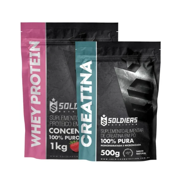 Kit: Whey Protein Concentrado 1Kg + Creatina Monohidratada 500g - 100% Importado-Soldiers Nutrition - Imagem 5