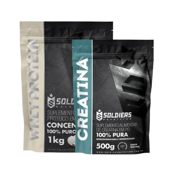 Kit: Whey Protein Concentrado 1Kg + Creatina Monohidratada 500g - 100% Importado-Soldiers Nutrition - Imagem 8