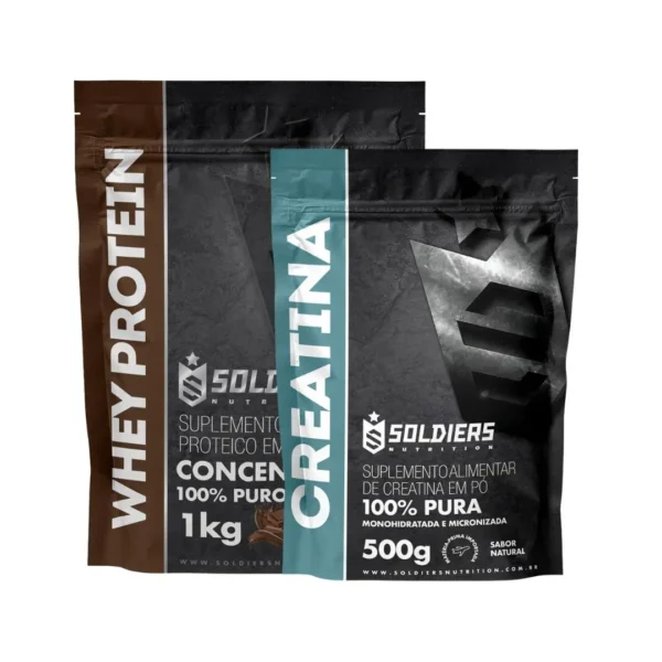 Kit: Whey Protein Concentrado 1Kg + Creatina Monohidratada 500g - 100% Importado-Soldiers Nutrition - Imagem 10